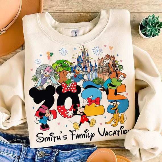 Disney 2025 Family Matching Shirt, Personalized Disney Trip Shirt, Disney Castle Mickey Minnie Shirt, Disney Vacation Tee, Disney Family Tee