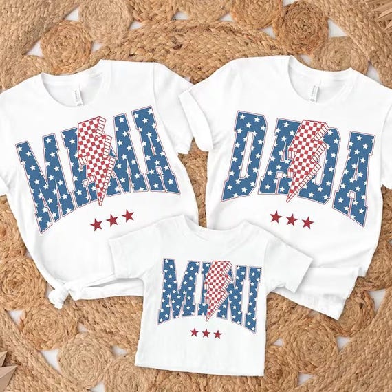Patriotic Family T-Shirt, American Dada Mama Mini Shirt, Red White Blue Shirt, Family 4th Of July Shirt