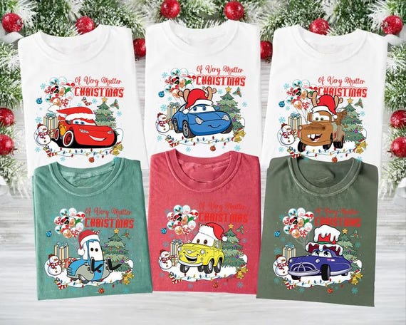 McQueen Cars and Friends Christmas Shirt, Disney Christmas Shirt, Christmas Family Shirt, Lightning McQueen Shirt, Disneyland Christmas Tee
