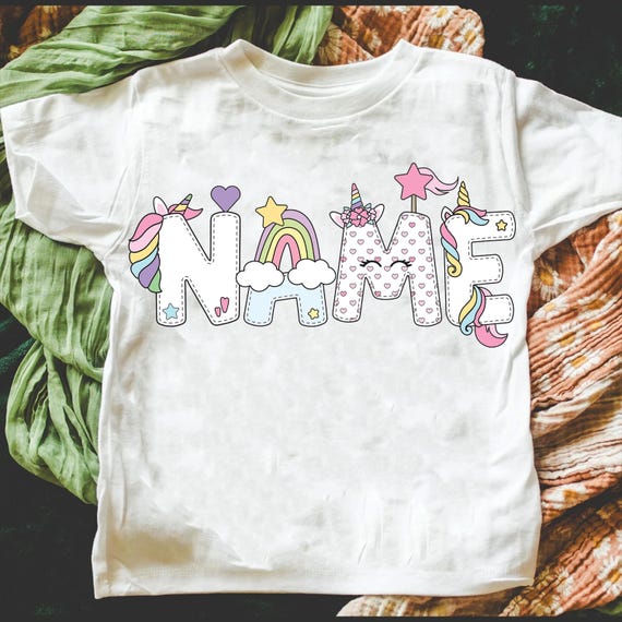 Personalized Unicorn Name Shirt, Unicorn Birthday Tee, Unicorn Themed Party, Unicorn Birthday Girl Personalized Shirt, Custom Unicorn Shirt