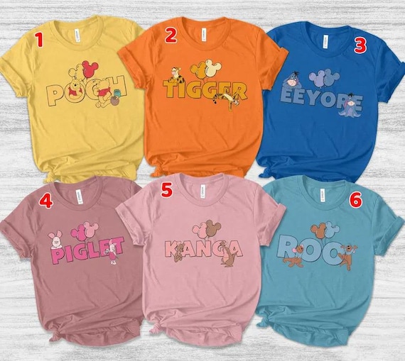 Winnie the Pooh Varsity Shirt, Tigger, Piglet, Eeeyore, Roo, Lumpy, Rabbit, Disneyland Trip Shirt, Disney Family Trip Shirts, Pooh Fan Gift