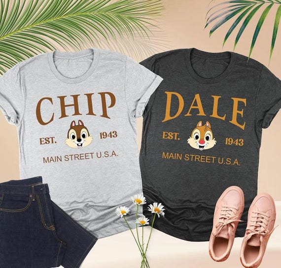 Chip and Dale Shirt, Double Trouble Chip and Dale T-shirt, Main Street USA Tee, Disney Besties Trip Gift, Family Couple Shirt, WDW Trip Tee