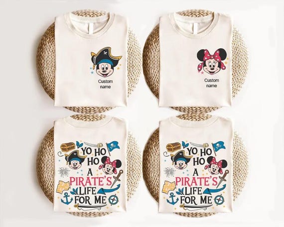 Disney Mickey Pirate Cruise Shirt,Mickey and Minnie Mouse Pirate Shirt,Yo Ho Ho Pirate's Life For Me Shirt,Disney Couple Cruising Trip Shirt