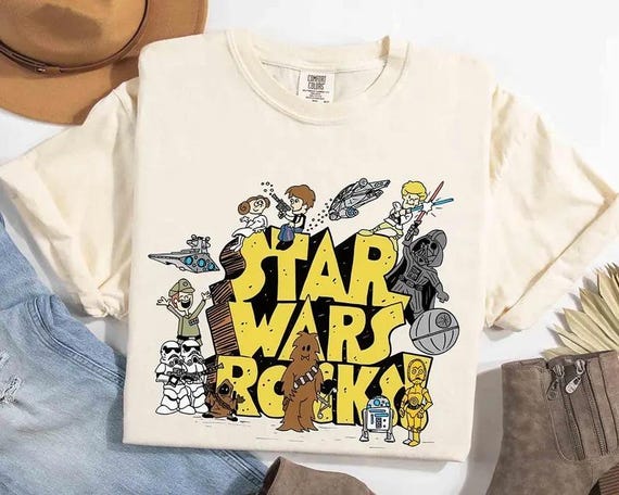 Retro Disney Star Wars Shirt,Star Wars Yoda Jedi Tee, Family Vacation Outfit, Sci-Fi Cartoon Graphic Tee, Gift for Disney Fans