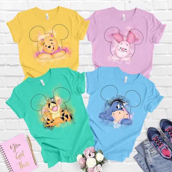 Winnie The Pooh Mickey Ears Shirt, Retro Pooh Bear & Friends Tee, Disney Family Trip 2025 T-Shirt, Cute Disneyworld Pooh Shirt
