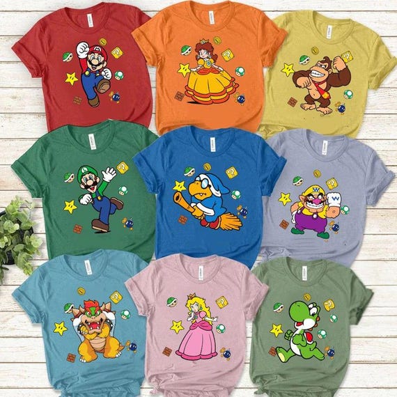 Super Mario Family Shirt,Super Mario Character Shirt,Super Mario Birthday Party Shirt,Mario & Friends Party Shirt,Super Mario Sweatshirt