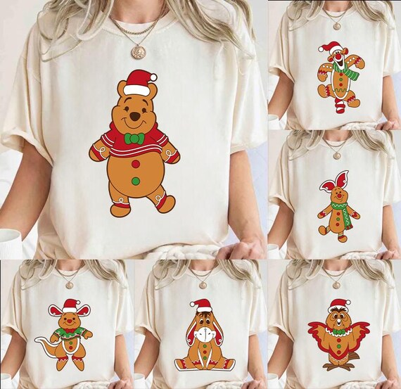 Disney Winnie The Pooh Gingerbread Shirt, Retro Pooh Bear & Friends Tee, Disney Family Trip 2025 T-Shirt, Cute Disneyworld Pooh Shirt