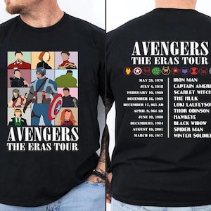 Avengers The Eras Tour T-shirt, Super Heroes Sweatshirt, Captain America Shirt, Ironman Tee, The Hulk Shirt, Spider-Man T-shirt,2 Side Shirt