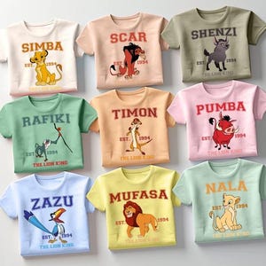 Chemise personnage du Roi Lion, chemise Disney Animal Kingdom, chemise assortie Simba et Nala, chemise du zoo de Disneyland, chemise voyage en famille Disney,