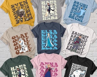 Frozen Characters Shirt, Family Trip Tee, Vacation Gift for Fans, Disneyland Shirt, Disney World Shirts, Matching Family Shirt