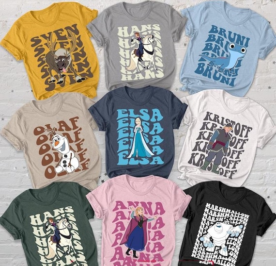 Frozen Characters Shirt, Family Trip Tee, Vacation Gift for Fans, Disneyland Shirt, Disney World Shirts, Matching Family Shirt