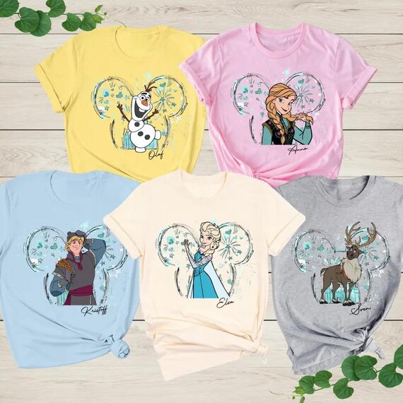 Disney Frozen Characters Shirt, Princess Elsa and Anna Shirt, Olaf Hans Sven Kristoff Oaken Shirt, Disneyland Trip Shirt, Frozen Gift Shirt