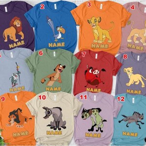 Chemise personnage du Roi Lion, chemise Disney Animal Kingdom, chemise assortie Simba et Nala, chemise du zoo de Disneyland, chemise voyage en famille Disney,
