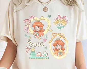 Coquette Bow Princess Daisy Shirt, Mario Womens Shirt, Coquette Daisy Girls Trip Shirt, Mario Coquette Shirt