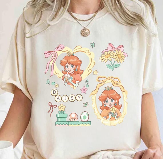 Coquette Bow Princess Daisy Shirt, Mario Womens Shirt, Coquette Daisy Girls Trip Shirt, Mario Coquette Shirt