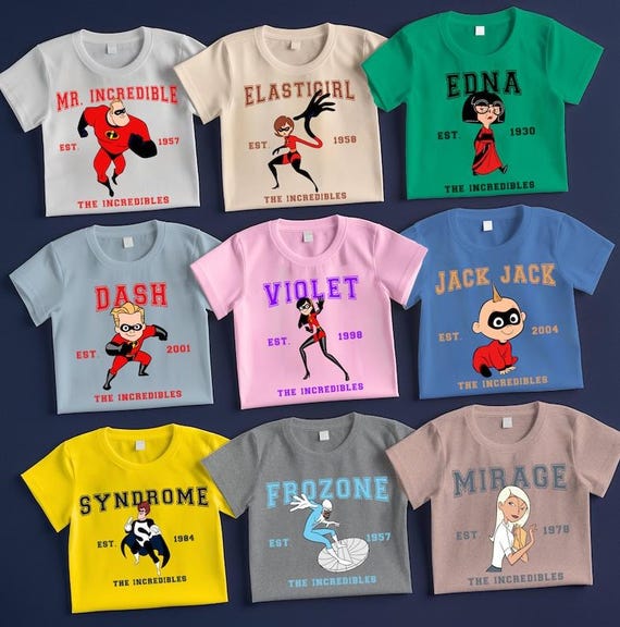 The Incredibles Family Shirt,The Incredibles Character Tee,The Incredibles Birthday Party Shirt,The Incredibles Custom Shirt,Mickey Head Tee
