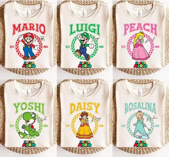Super Mario Character Shirt, Super Mario Family Shirt, Mario Party Shirt, Super Mario Birthday Party Shirt,Mario & Friend Party Shirt