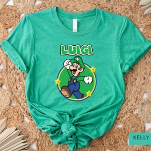 Super Mario Luigi Shirt,Super Mario Character Shirt,Luigi Birthday Party Shirt,Mario & Friends Party Shirt,Personalized Luigi Shirt