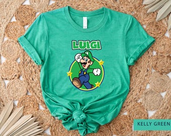Super Mario Character Tee : Luigi Birthday Shirt