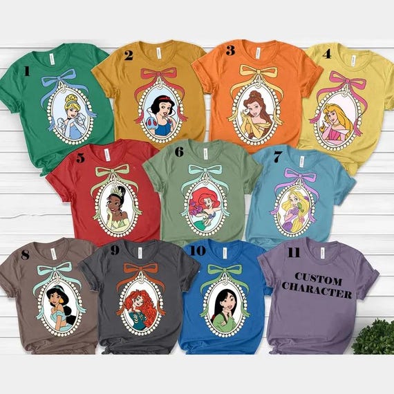 Disney Princess Coquette Bows Shirt And Sweatshirt,Disney Family Trip Shirt, Disney Princess Shirt,Disney Girl Trip Shirt,Princess Bow Shirt