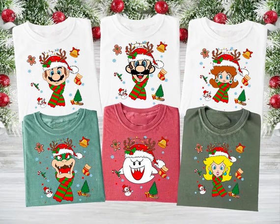 Super Mario Christmas Family Shirt, Party Tee