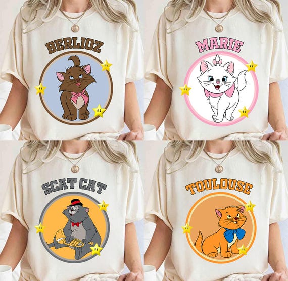 Retro Disney The Aristocats Est 1970 Marie Duchess Berlioz Toulouse Cat Shirt, Disneyland Trip Gift, Matching Family Shirts, Magic Kingdom