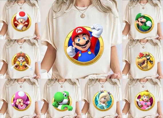 Super Mario Family Shirt,Christmas Party Mario Shirt,Super Mario Character Shirt,Super Mario Birthday Party Shirt,Mario & Friend Party Shirt