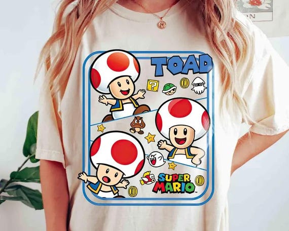 Super Mario Toad Shirt,Christmas Party Mario Shirt,Super Mario Character Shirt,Super Mario Birthday Party Shirt,Mario & Friend Party Shirt