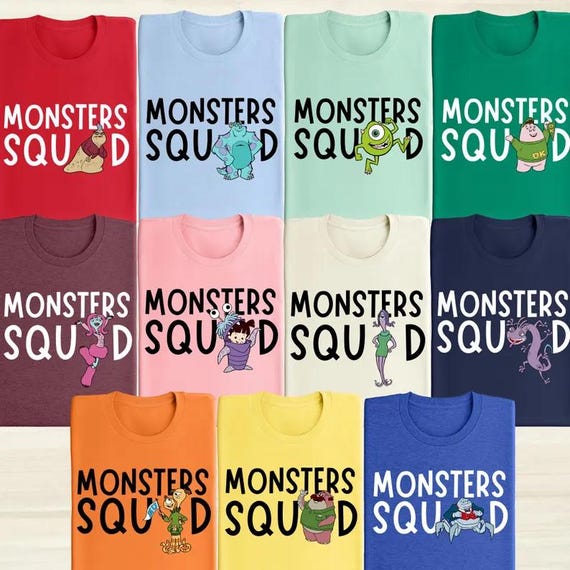 Monster Inc Squad Family Shirt,Monster Character Shirt,Monster World Birthday Party Shirt,Monster Inc Party Shirt,Personalized Shirt