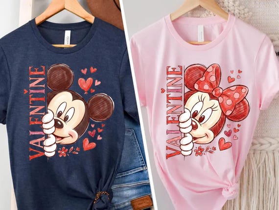 Valentine Mickey and Minnie Couple Shirt, Valentine Gift Hoodie, Disney Couple Disney Matching Sweater, Disney Lover Valentines Day Sweater