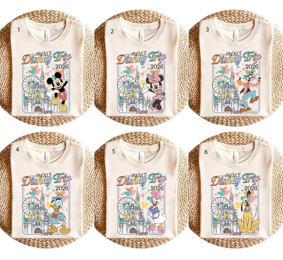 Disney Trip 2026 Mickey And Friends Family Shirt, Family Vacation 2026 Shirt, Disney Castle Trip 2026 Shirt,Trip 2026 Shirt, Custom Shirt