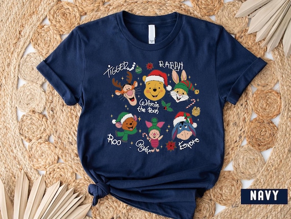 Winnie The Pooh Christmas Lights Shirt, Pooh bear and Friends Xmas Tee, Disney Pooh Friends Tee, Eeyore Tigger Piglet Gifts