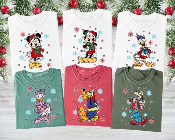 Mickey and Minnie Mouse Christmas Lights T-Shirt, Disneyland Vacation