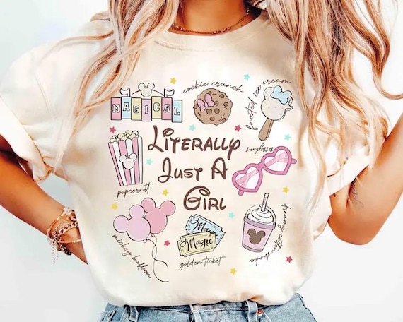 Disney Coquette Bow Literally Just A Girl Shirt, Disneyland Girl's Trip Shirt, Disneyland Mickey Minnie Ears Park Trip Shirt, Magic Kingdom