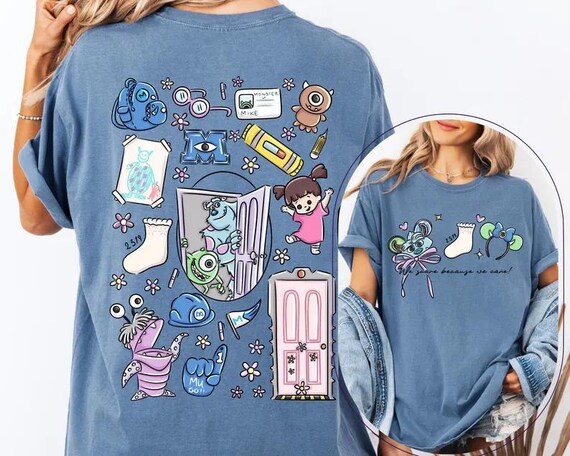 Retro Monsters Inc Sulley and Boo Shirt, Disney Monsters Inc Characters Shirt, Monster Shirt, Mike Wazowski Sully Boo Monsters Group Tee