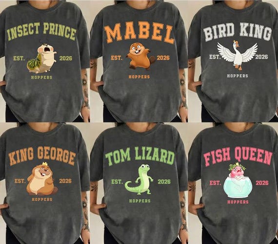 Disney Hoppers Character Shirt, Disney Family Matching, Disneyland Shirt, Disneyworld Vacation, Mabel, Ellen Bear, Tom Lizard