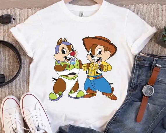 Disney Chip ‘n Dale Costume Woody and Buzz Lightyear Shirt, Rescue Ranger Double Trouble Shirt, Disney Toy Story Character Shirts