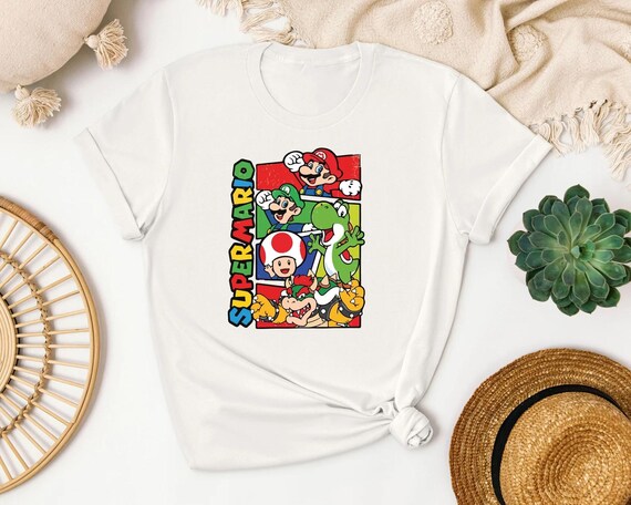 Super Mario Family Shirt,Super Mario Character Shirt,Super Mario Birthday Party Shirt,Mario & Friends Party Shirt,Personalized Mario Shirt