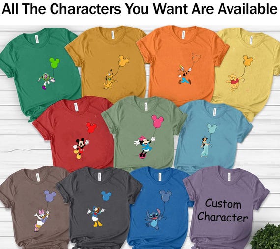 Disney All Character Balloons Shirt, Disney Family Trip Shirt,Mickey Head Balloons Shirt, Birthday Party Shirt,Custom Mickey Balloons Shirt
