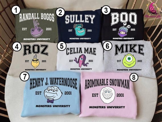 Monster Inc Est. Family Shirt,Monster Character Shirt,Monster World Birthday Party Shirt,Monster Inc Party Shirt,Personalized Shirt