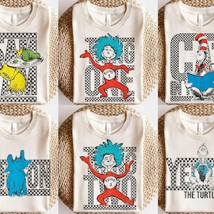 Dr. Seuss Character Shirt: Reading Day T-Shirt for Kids & Adults