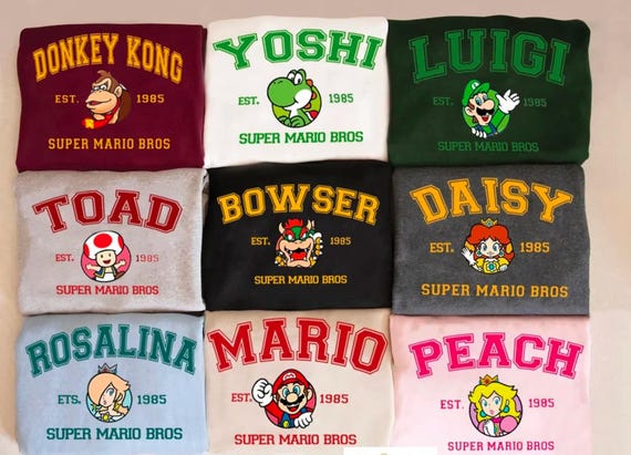 Super Mario Family Shirt,Super Mario Character Shirt,Super Mario Birthday Party Shirt,Mario & Friends Party Shirt,Super Mario Sweatshirt