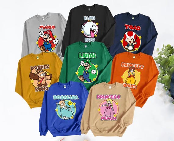 Super Mario Family Shirt,Christmas Party Mario Shirt,Super Mario Character Shirt,Super Mario Birthday Party Shirt,Mario & Friend Party Shirt