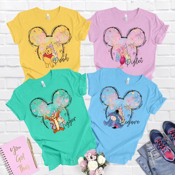 Winnie The Pooh Disney Catsle Shirt, Retro Pooh Bear & Friends Tee, Disney Family Trip 2025 T-Shirt, Cute Disneyworld Pooh Shirt