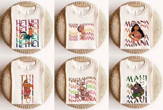 Disney Princess Moana Characters Shirt, Disney Shirt, Moana Hei Hei Pua Maui Family Shirt, Disney Trip Matching T-shirt