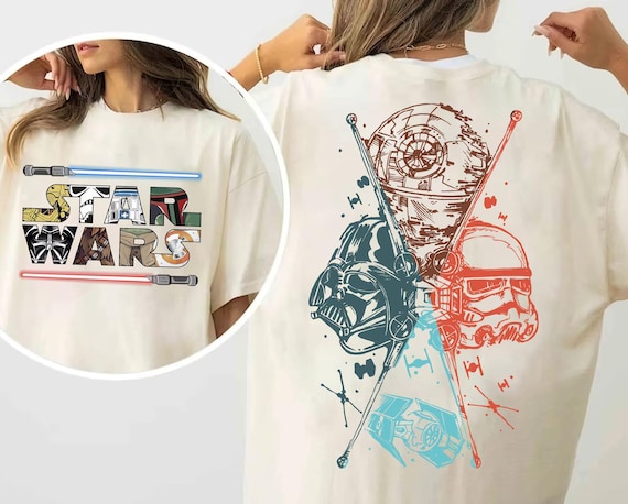 Disney Star Wars Shirt,Star Wars Shirt,Vintage Star Wars 2 Sides Shirt,May The Force Be With You Shirt,Star Wars Disneyland Trip Group Tee