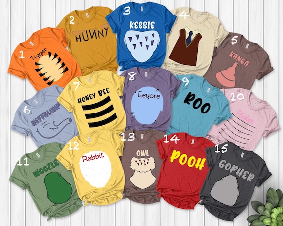 Winnie The Pooh Costume Shirt,Winnie The Pooh Shirt,Tigger Costume Shirt,Pooh Bear Shirt,Shirt Family Easter Costume Shirt