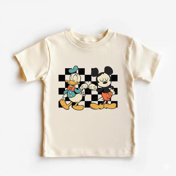Checkered Donald And Mickey T-Shirt, Disney Friends Shirt, Mickey Mouse And Donald Duck Shirt, Best Friends Shirt
