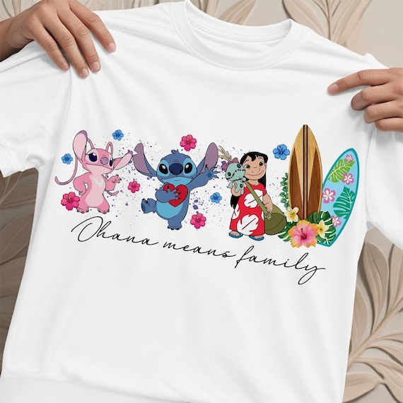 Ohana Means Family Shirt, Disney Stitch Shirt, Hawaii Aloha Family Trip Vacation Shirt, Disneyworld Shirt,Funny Disney Character Tee