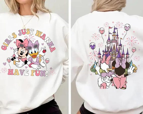 Disney Girls Just Wanna Have Fun Shirt, Disney Minnie Daisy Summer Shirt, Disney Besties Tee, Disneyworld Vacation Tshirt Disney Summer Gift